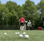 Over the Cone Decision Shooting lacrosse drill