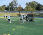 4v3 Split Field Through X lacrosse drill
