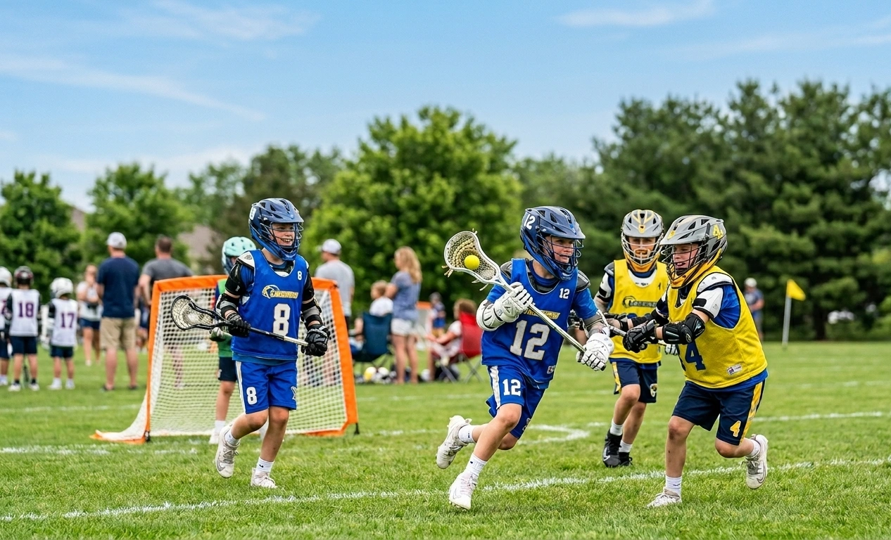 Kids Playing Lacrosse 3 On 3